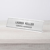 シルバーエレガントカスタマイズ デスクネームプレート (正面)