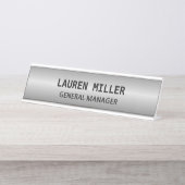 シルバーエレガントカスタマイズ デスクネームプレート (正面)