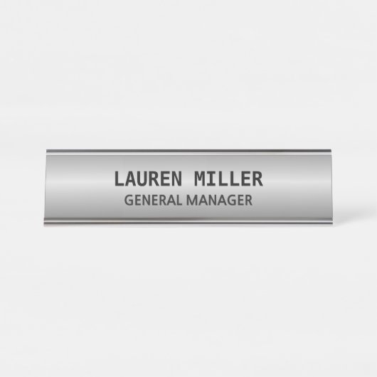 シルバーエレガントカスタマイズ デスクネームプレート (正面)