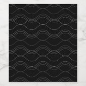 シルバーエレガントカッコいいのモダン波シンプル模様 ワインラベル (シングルラベル)