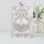 シルバーエレガントクリスマスボールありがとう サンキューカード (スタンド正面)