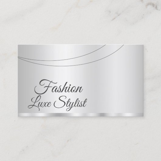 シルバーエレガントグラマラスプロフェッショナルとシンプル 名刺 (正面)