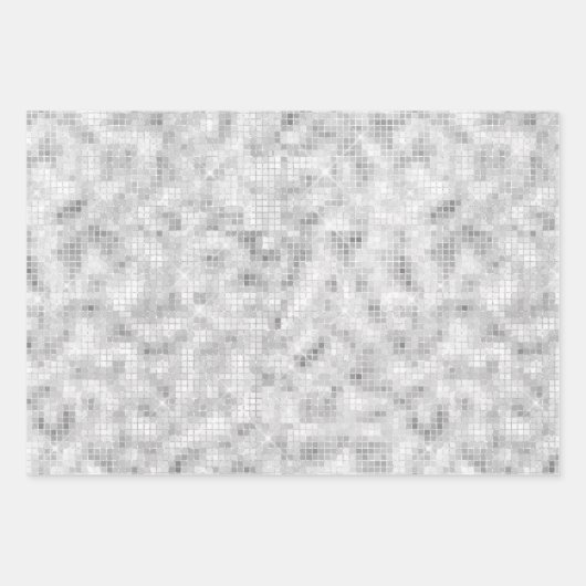 シルバーエレガントグラム銀きらきら光るグリッターギフト ラッピングペーパーシート (正面2)