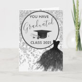 シルバーエレガントグリッターあなたがドレスグラード衣服することができる カード (正面)