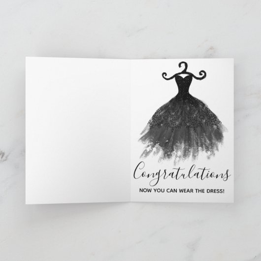 シルバーエレガントグリッターあなたがドレスグラード衣服することができる カード (内部)