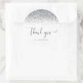 シルバーエレガントグリッターありがとう ラウンドシール (バッグ)