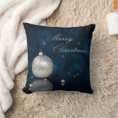 シルバーエレガントグリッターオーナメント – ピロー (ブランケット)