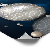 シルバーエレガントグリッターオーナメント – ポスター (角)