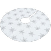 シルバーエレガントグリッタークリスマススノーフレーク ブラッシュドポリエステルツリースカート (アングル)