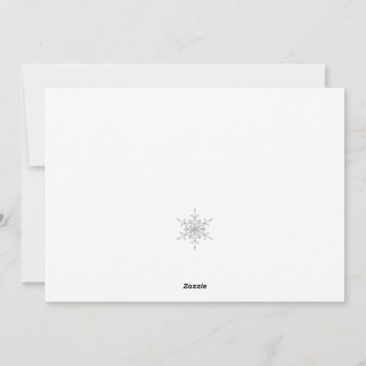 シルバーエレガントグリッタースノーフレークChristmas Photo シーズンカード (裏面)