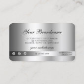 シルバーエレガントグリッタースパークルジュエリーロゴ品質 名刺 (裏面)