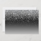 シルバーエレガントグリッタースパークルリタイアメントインビタティ 招待状 (裏面)