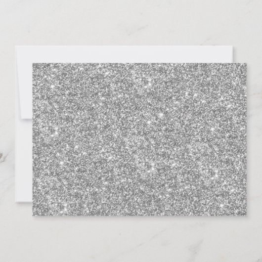 シルバーエレガントグリッタータイポグラフィ30歳の誕生日 招待状 (裏面)