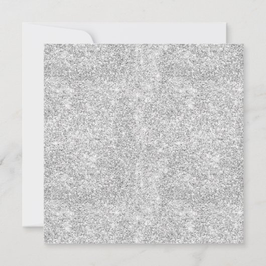 シルバーエレガントグリッターツリークリスマスパーティー 招待状 (裏面)