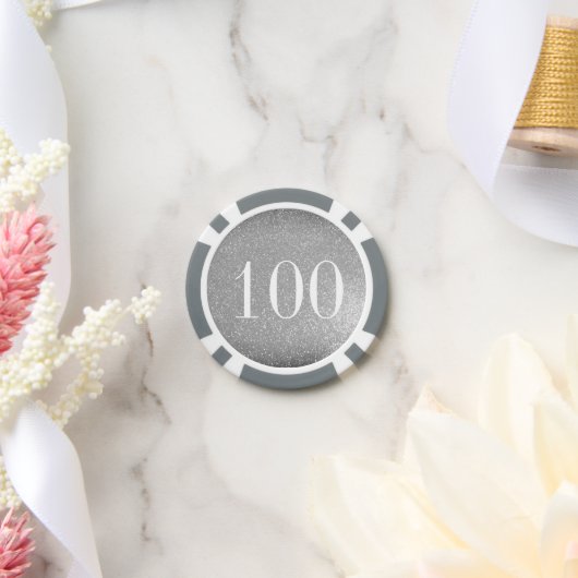 シルバーエレガントグリッタートランプのポーカーチップトークン ポーカーチップ (ウェディング)