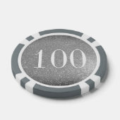 シルバーエレガントグリッタートランプのポーカーチップトークン ポーカーチップ (シングル)