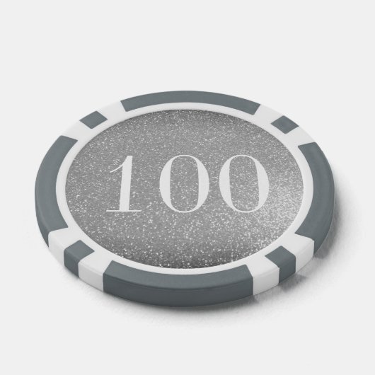 シルバーエレガントグリッタートランプのポーカーチップトークン ポーカーチップ (シングル)