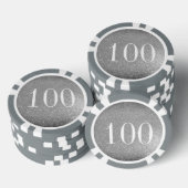 シルバーエレガントグリッタートランプのポーカーチップトークン ポーカーチップ (積み重ね)