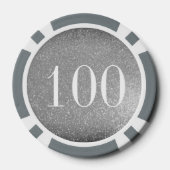 シルバーエレガントグリッタートランプのポーカーチップトークン ポーカーチップ (裏面)