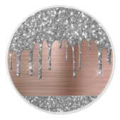 シルバーエレガントグリッタードリップスバラ金ゴールド金属 セラミックノブ (正面)