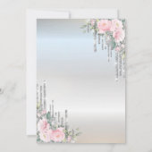 シルバーエレガントグリッタードリップスバラ80誕生日 招待状 (裏面)