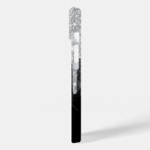 シルバーエレガントグリッタードリップスブラックグリッター Case-Mate iPhoneケース (裏面 / 左)