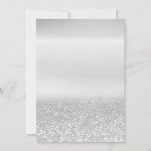 シルバーエレガントグリッタードレス50thバースデーパーティー 招待状 (裏面)