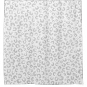 シルバーエレガントグリッターヒョウ柄 シャワーカーテン (正面)