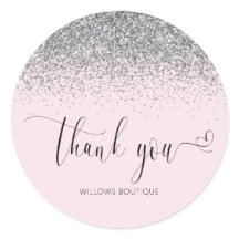 シルバーエレガントグリッターピンクサンキュー