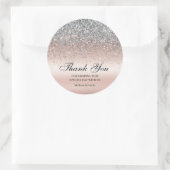 シルバーエレガントグリッターピンク結婚ズ ラウンドシール (バッグ)