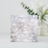 シルバーエレガントグリッターフォトシャイ結婚ズ 招待状 (スタンド正面)