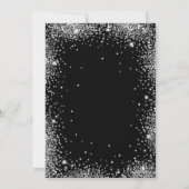 シルバーエレガントグリッターブラックスウィート16誕生日 招待状 (裏面)
