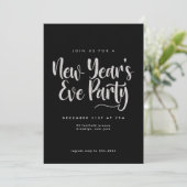 シルバーエレガントグリッターブラックニューイヤーイブパーティー 招待状 (スタンド正面)