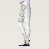シルバーエレガントグリッターマンダラマーブル レギンス (左)