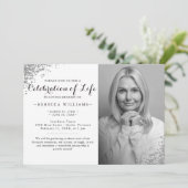 シルバーエレガントグリッター写真お祝いI 招待状 (スタンド正面)