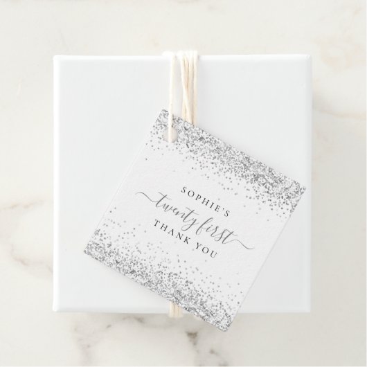 シルバーエレガントグリッター名21名ありがとう フェイバータグ (インサイチュ)
