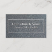シルバーエレガントグリッター教会の牧師 名刺 (正面)