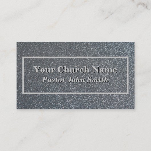 シルバーエレガントグリッター教会の牧師 名刺 (正面)