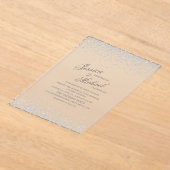 シルバーエレガントグリッター結婚ズ アクリル招待状 (レイダウン)