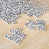 シルバーエレガントグリッター金ゴールドレインボー抽象芸術アート ジグソーパズル (側面)