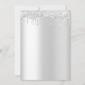 シルバーエレガントグリッター80thバースデーパーティー 招待状 (裏面)