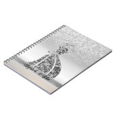 シルバーエレガントグリッター《写真》ぼけ味、ドレス ノートブック (左側)