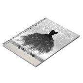 シルバーエレガントグリッター《写真》ぼけ味、ブラックドレス ノートブック (左側)