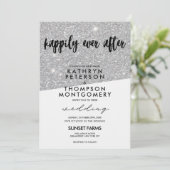 シルバーエレガントグリッター，永遠に幸せに結婚 招待状 (スタンド正面)