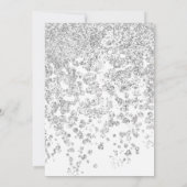 シルバーエレガントグリティリーきらめくブライダルシャワー 招待状 (裏面)