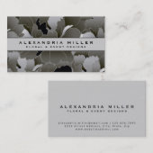 シルバーエレガントグレイとブラックフローラ 名刺 (正面/裏面)