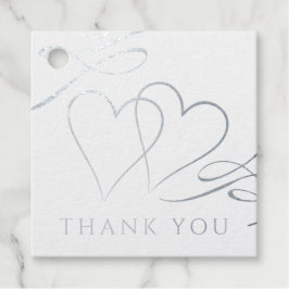 シルバーエレガントサンキューフォイルメッセージカード フェイバータグ