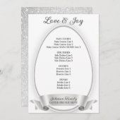 シルバーエレガントシンプルイースターエッグブランチ メニュー (正面/裏面)