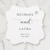 シルバーエレガントシンプル結婚の フェイバータグ (裏面)