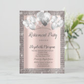 シルバーエレガントシークインフレームバラ金ゴールド退職 招待状 (スタンド正面)